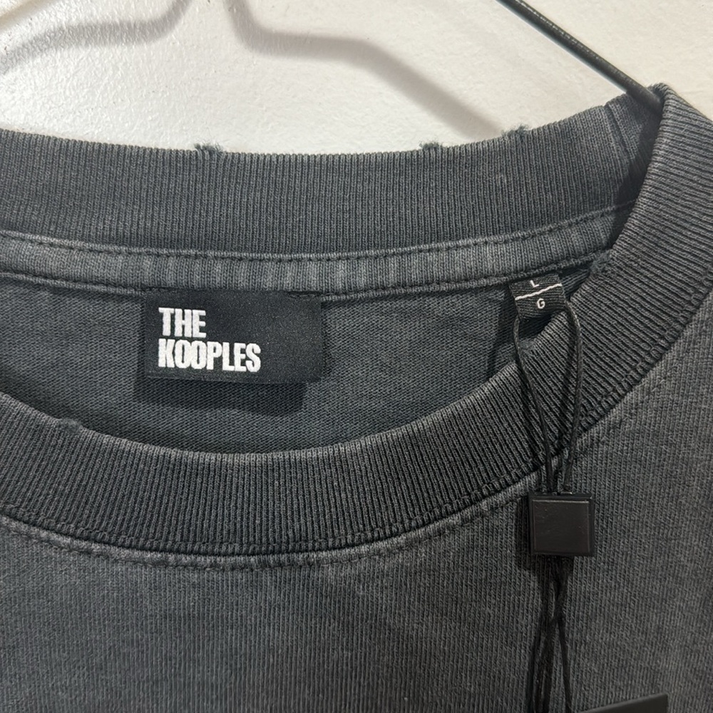 *NEW* THE KOOPLES BLACK WASHED EAGLE GRAPHIC TEE LARGE - Picture 7 of 10